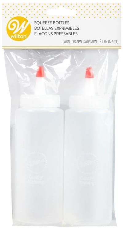 Wilton Mini Knijpflessen - Transparante Spuitflessen Doseerflessen - 2x 168 Gram