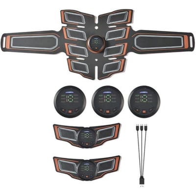 EMS Stimulateur Musculaire Abdominal Entraîneur 3 Contrôleurs USB Rechargeable Tens Pulse Massage Musculaire Appareil d'entraînement Fitness Perte de Poids Corps Minceur