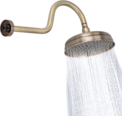 Vintage Douchesproeier met 7.9 Inch Rond Douchekop voor Luxe Regendouche in Badkamer met Siliconen Wateruitlaat