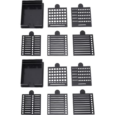 2 Pak Post-it Stencils met Houder ABS Post-it Dispenser Memo Blok Organizer met Lijntjes zwart