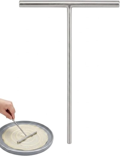 Spatel Roestvrij Staal - T-vorm spatel - Pannenkoeken Bakken - Gelijkmatige Deegverdeling - 18 cm Handvat - Zilverkleurig