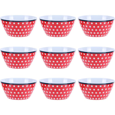 12 Pièces Bols à Salade 6 pouces Bols de Service Alimentaire Vaisselle Imitation Porcelaine Vaisselle Point Bleu Clair