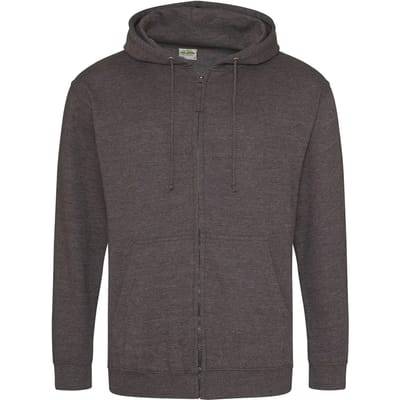 Vegan Hoodie met ritssluiting en capuchon Charcoal Heather - L