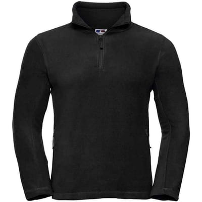 Russell Heren Quarter Zip Outdoor Fleece Top (Zwart)