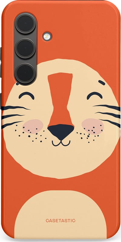 Casetastic hoesje geschikt voor Samsung Galaxy S24 - Dubbellaagse bescherming - Knuffelkopjes tijger - Fashion Case - Terracotta Zand