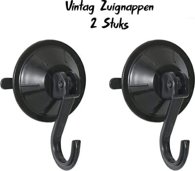 Ophanghaak 2 Stuks - Zuignap Met Haak - Kunststof - 55MM - 2 stuks - 2kg Draagkracht - Universeel Bruikbaar