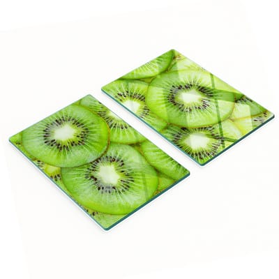 Multifunctionele decoratieve keukenplanken van gehard glas met kiwi-motief, 2x40x52 cm