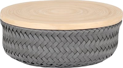 Handed By Wonder S - Opbergmand rond met deksel - donkergrijs