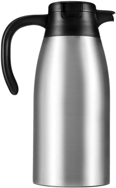Geïsoleerde Waterkoker - Thermos Ketel - Dranken Warm Houden - Grote Capaciteit - 2200ML - Zilver