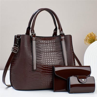 Nouveau Modèle Mère Mode Imprimé Crocodile Sac Bandoulière Simple Épaule Sac à Main Dame Atmosphère Dame Tout Assorti Sac Mère . gray