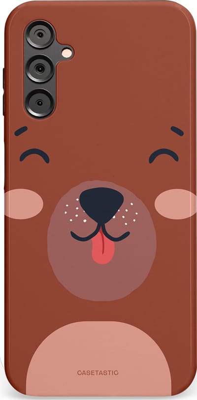 Casetastic hoesje geschikt voor Samsung Galaxy A14 (2023) 5G / Samsung Galaxy A14 (2023) 4G - Dubbellaagse bescherming - Knuffelkopjes beer - Fashion Case - Terracotta Taupe