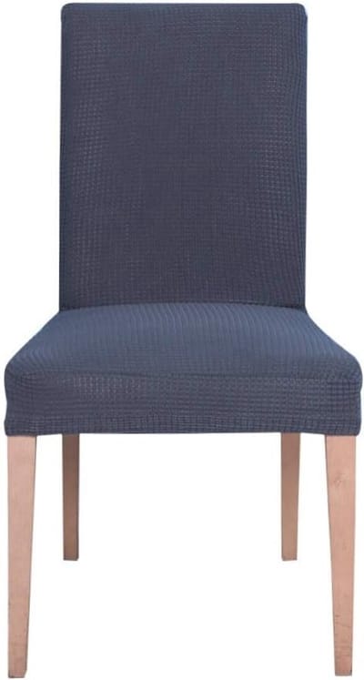 Elastische Stoelhoezen voor Eetkamerstoelen, Jacquard Stretch Covers in Donkergrijs, Set van 6 Stuks voor Bescherming en Stijl