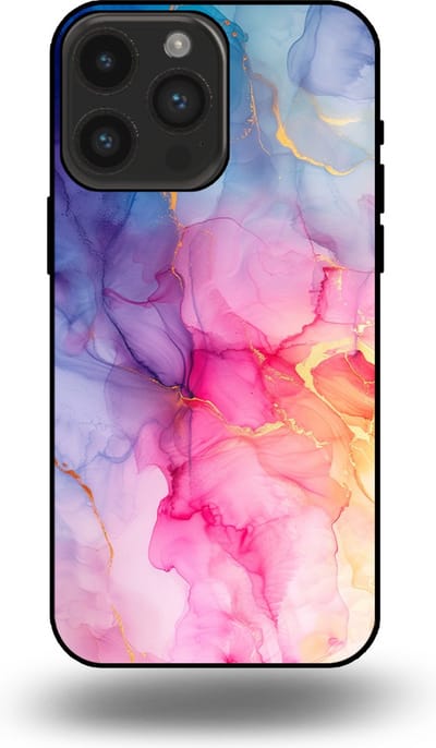 Smartphonica Telefoonhoesje geschikt voor iPhone 14 Pro Max met marmer opdruk - TPU backcover case marble design - Regenboog geschikt voor iPhone 14 Pro Max
