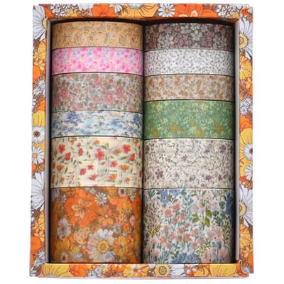 Bloemen Washi Tape Plant Diy Vintage Wind Fita Zelfklevende Masking Tapes Decoratie 12 Stuks Washitapes Set Materiaal Kawaii Stickers L