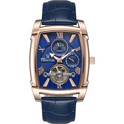 Heritor Automatic Valentin leren band horloge met datum
