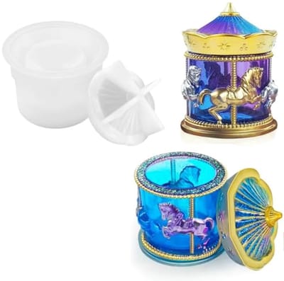 Siliconen Mal voor Carrousel Box en Sieradenopslag - DIY Gietvorm voor Candles en Ornamenten