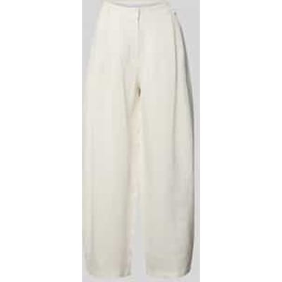 Barrel fit broek van mix van linnen en viscose