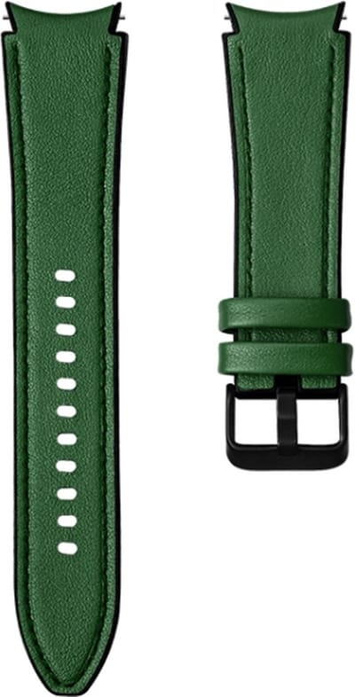Leren bandje - geschikt voor Samsung Galaxy Watch 7 / Watch FE / Watch 6 / Watch 6 Classic / Watch 5 / Watch 5 Pro / Watch 4 / Watch 4 Classic - groen