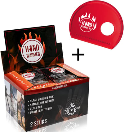 Handwarmers 80 stuks (40 paar in display) voor o.a. fietsen, wandelen, skiën, vissen of om buiten comfortabel naar een wedstrijd te kijken - 8 uur warmte ** Inclusief IJskrabber