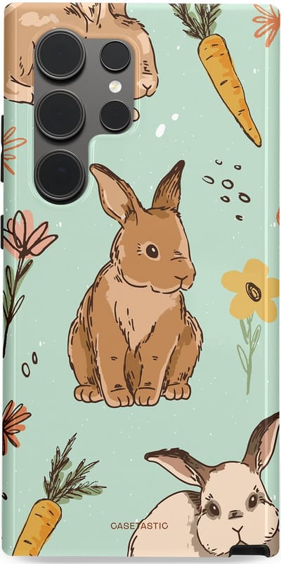 Casetastic Hoesje Geschikt voor Samsung S24 Ultra - Stijlvolle Beschermende Duo-layer Case - Hop hop flapoortje