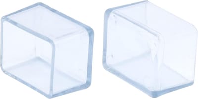 12PCS Stoelpootdoppen PVC Vloerbeschermers - Krassenbestendige Rechthoekige Beschermhoezen voor Meubels, 25 x 35mm, Transparant, Set van 12