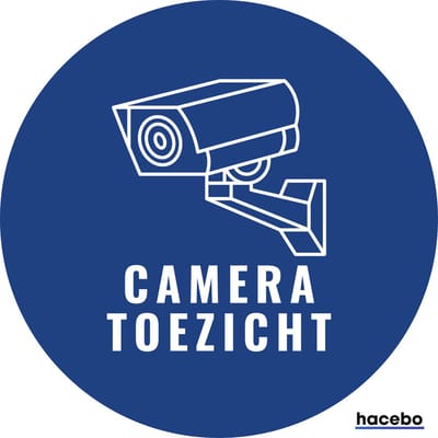 Camera Beveiliging Sticker Ø 10cm - Camera Toezicht Sticker - Camerabewaking Waarschuwingssticker voor Raam, Huis of Bedrijf