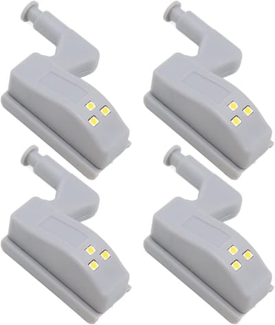 LED Verlichting Scharnier 10x - Kastdeurverlichting met Batterij - Garderobekast - Helder Warm Licht Opbouw - Eenvoudige Installatie