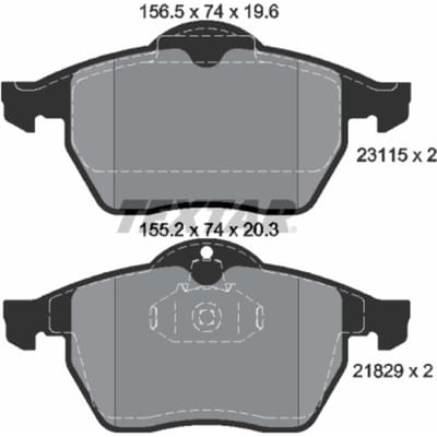 Remblokset TEXTAR 2311502, voor