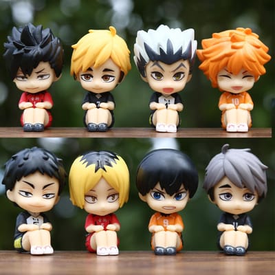 8 stuks/set Anime Haikyuu!! Oikawa Tooru Iwaizumi Hajime Akaashi Keiji Model Actiefiguren PVC Q Versie Verzamelaar Verjaardag Duurzaam Speelgoed white