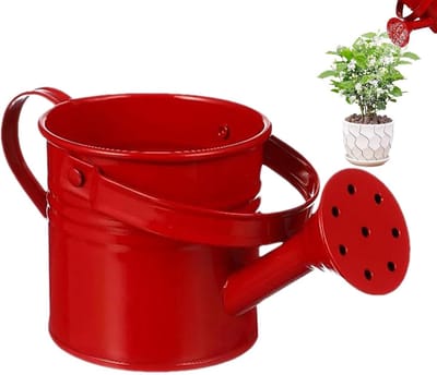 Gieter Metaal - Waterkruik Tuin - Planten Water Geven - Roestbestendige Constructie - 6x22x6 cm - Rood