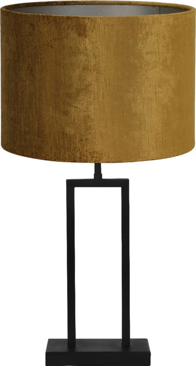 Light & Living Tafellamp Shiva/Gemstone - Zwart/Goud - Ø30x62cm - Tafellamp met kap
