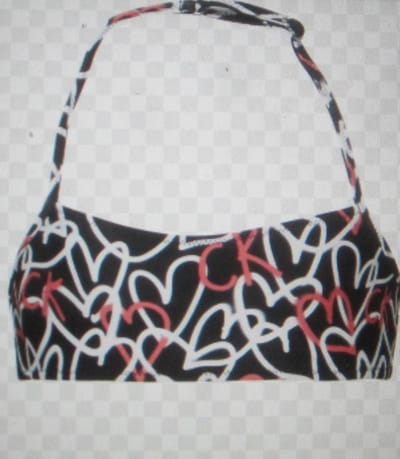 Calvin Klein - Bikini Top Meisjes - Kleur Zwart/Wit/Roze - Maat voor 10-12 jaar