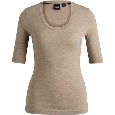 Boss Dames Effilie2 3/4 Mouwen Top (Grijs)
