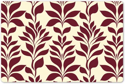 Placemats 45x30 cm - Placemat kunststof - 1 stuk - Abstract - Bladeren - Burgundy - Borden onderleggers - Decoratie voor op tafel - Keuken tafeldecoratie accessoires - Vinyl onderlegger - Tafelversiering