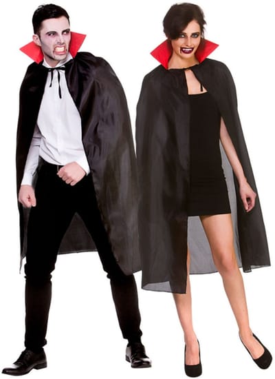 Vampieren cape Edwin zwart rood