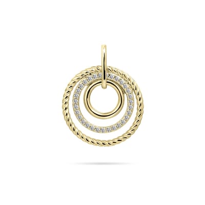 Gisser Jewels - Hanger VGP034 - 14k geelgoud - met zirconia stenen -