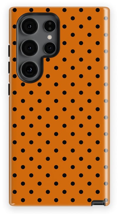 Polka Dots Hoesje Samsung Galaxy S24 Ultra | Geschikt Voor Mag | Stippen Design Backcover Samsung Galaxy S24 Ultra Pumpkin Dots