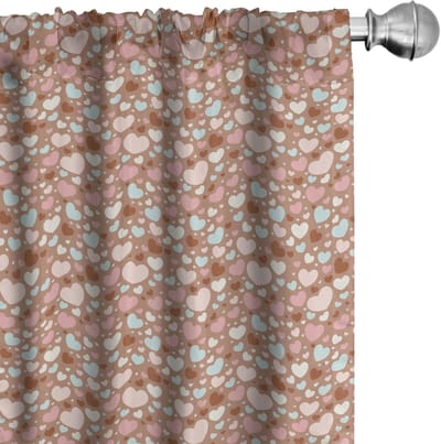 ABAKUHAUS Lieve Gordijnen – 2x75x245 cm – microvezel – verduisterend babyblauw/lichtroze