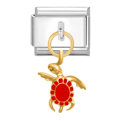 Quiges - Schakel - Bedel - 9mm - charms - Schildpad hanger - Geschikt voor - armband - Schakelarmband - italy bedels armband