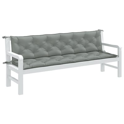 vidaXL - Tuinbankkussens - 2 - st - 200x50x7 - cm - stof - gemêleerd - lichtgrijs