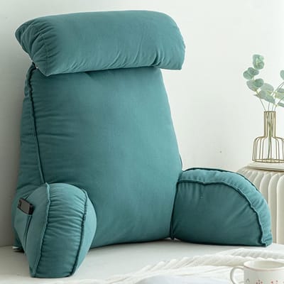 Comfortabele rugkussen met armsteunen, ideaal voor lezen en gamen, inclusief afneembare nekkussen en ondersteuning voor bed en tv
