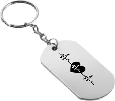 Akyol - Hartslag Sleutelhanger - Liefde - Vriend/Vriendin - Leuk kado voor je vriendin om te geven - 2,5 x 2,5 CM