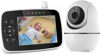 Babyfoon Camera - Video Monitor - Kind Bewaken - Twee Weg Audio - 3.5 Inch Scherm - Wit