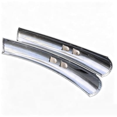 Dailygoods- Fietsspatbord Zilver - Aluminiumlegering - 700C - Retro - Fietsaccessoires - 310 x 48 mm - Set Spatborden - Spatbord