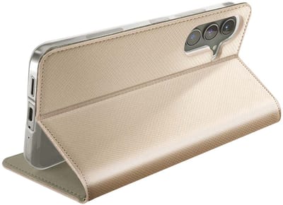 Jaym, Hoesje geschikt voor Samsung Galaxy S23 - Magnetisch Folio met Standaard, Goud