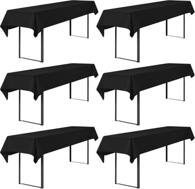 Tafelkleed Set - Biertafelhoezen - Feestelijke Decoratie - Universele Pasvorm - 100x250 cm - Zwart