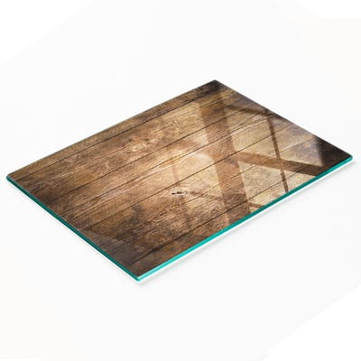 Multifunctionele decoratieve snijplank voor de keuken, gemaakt van gehard glas en hout, 80x52 cm