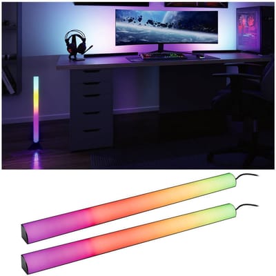 Paulmann EntertainLED Lightbar Set 2x60 cm - RGB LED Sfeerverlichting - Light Bar voor TV & Gaming - 2x1W - Zwart