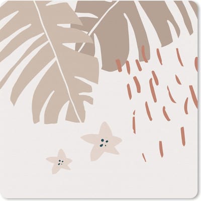 Muismat 20x20 cm - Mousepad Zomer - Ster - Blad - Muismatten