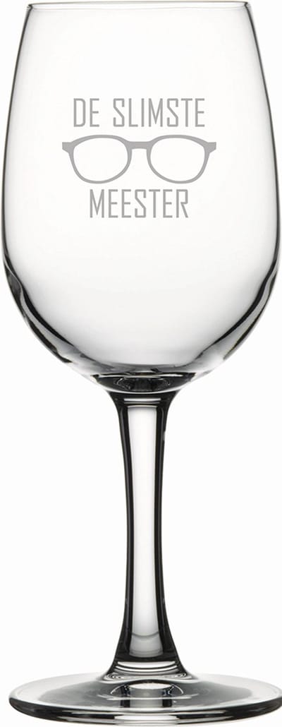 Gegraveerde witte wijnglas 26cl De slimste meester